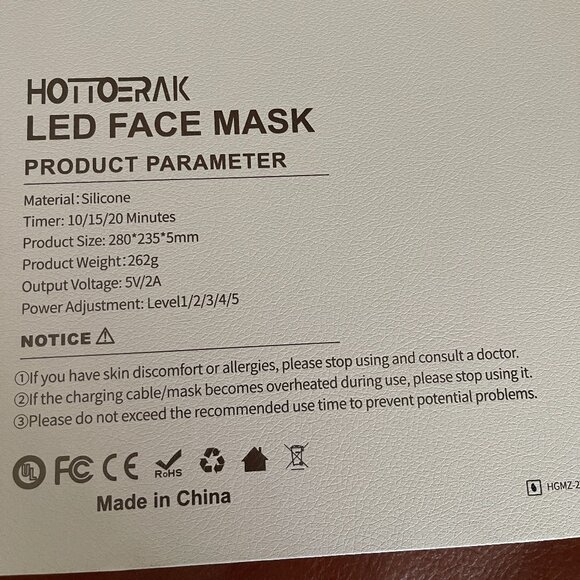 Hottoerak Red Light Therapy For Face, Red LED Face Mask Light New /OPEN BOX - Picture 10 of 10